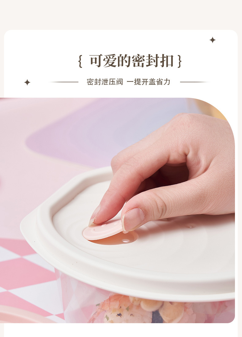 四合一水果食品保鲜盒 可进微波炉上班族便当盒 便携塑料密封饭盒详情9
