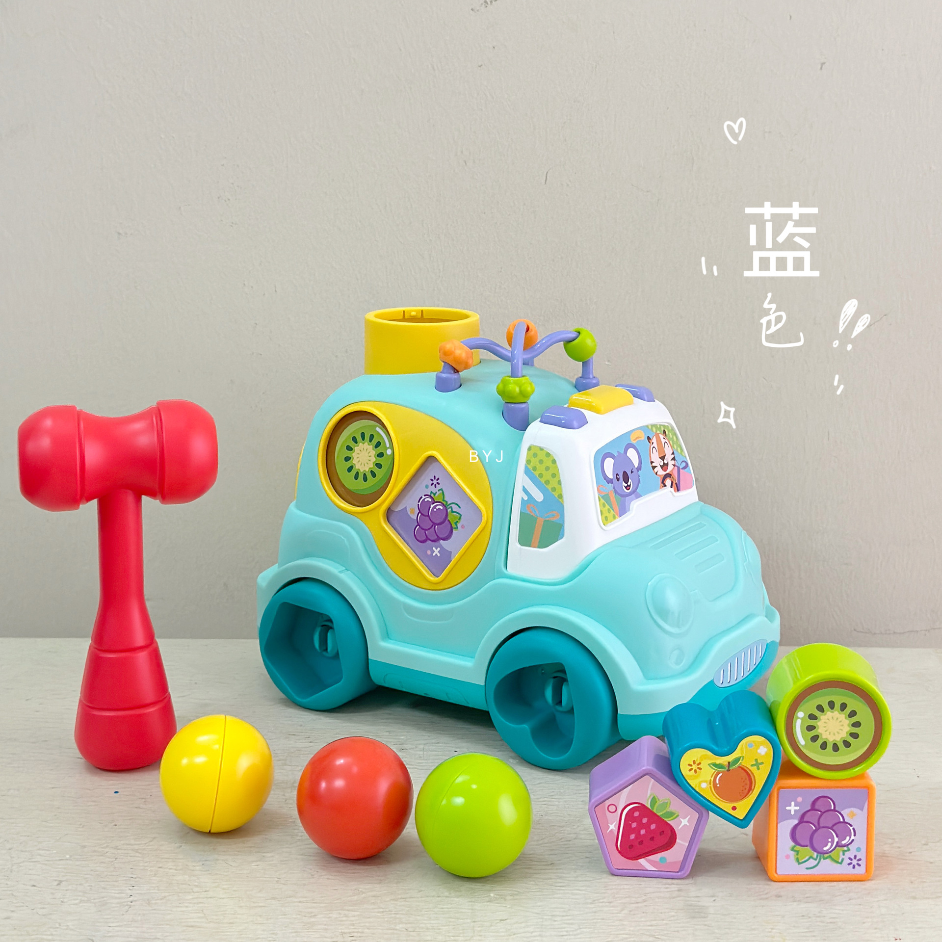 Cross border early education puzzle bebé música juego de coches ensamblados dibujos animados bloques de construcción de coches interactivos iluminación juguetes para bebés pic 4
