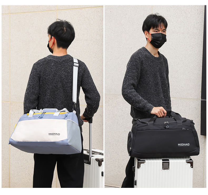 跨境健身包女干湿分离游泳运动包男斜挎包大容量旅行包可插拉杆箱详情16