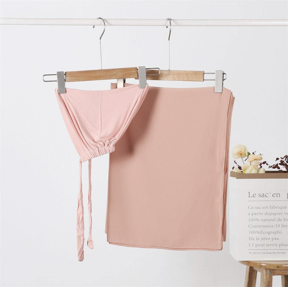 Adjustable small cap and chiffon headscarf one-piece set, multi-color in-stock scarf, Middle East Malaysia headscarf pic 20