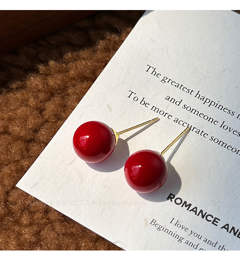 Shi Family Cherry Blossom Pink steamed bun Pearl Earrings for women, pure silver, high-end and simple earrings, mid-to-high-end wholesale accessories in Yiwu pic 23