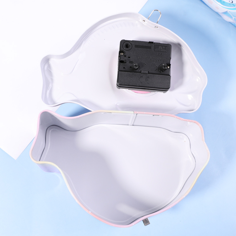 创意鲤鱼形状马口铁时钟存钱罐儿童储蓄罐家居摆件零钱收纳盒详情10