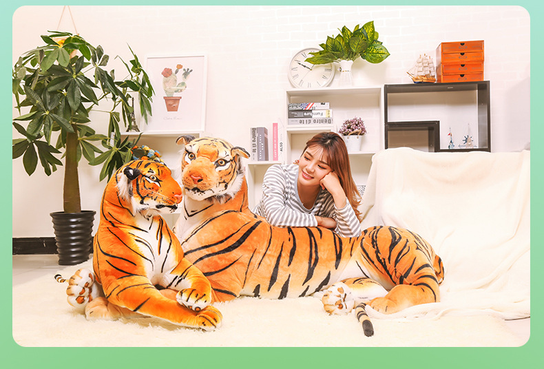 厂家批发老虎毛绒玩具东北虎玩偶梅花鹿安抚抱枕布娃娃跨境出口详情12