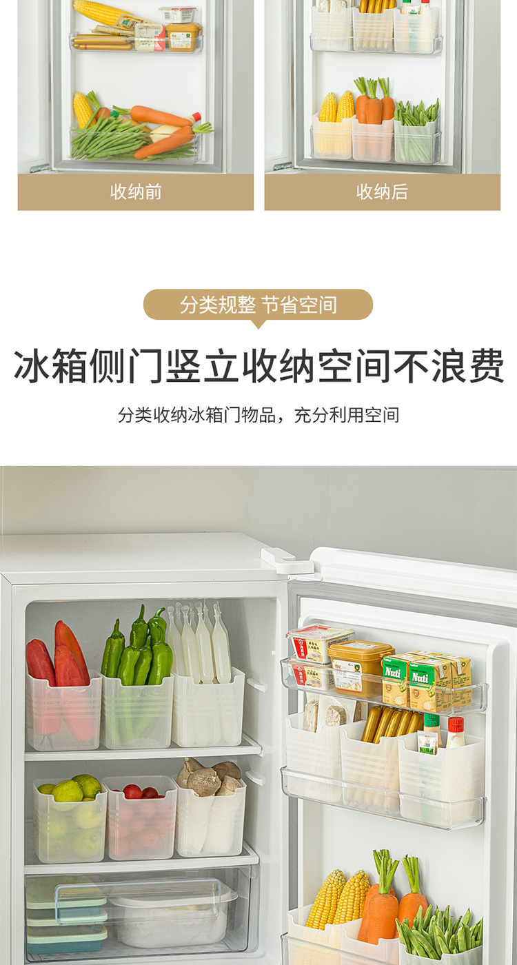 冰箱侧门收纳盒便携多功能分类冰箱置物盒家用大容量拓展冷藏盒详情12