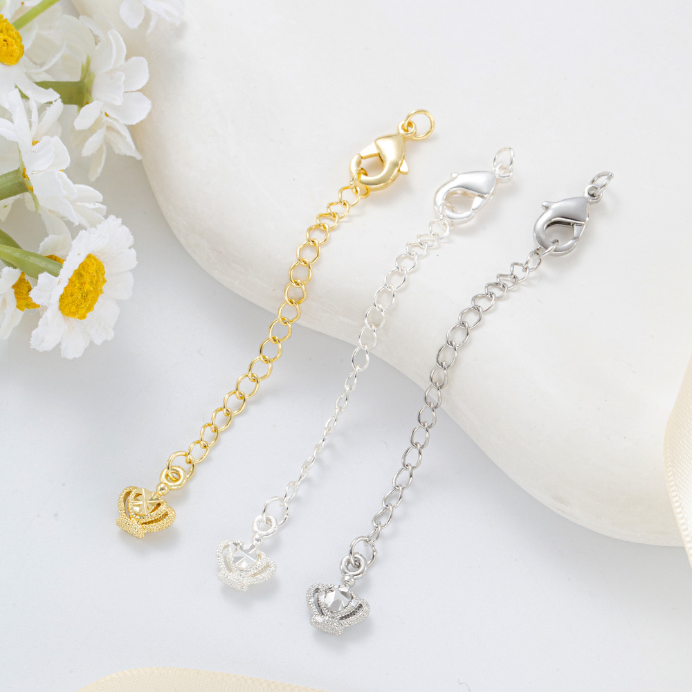 Engraved copper pendant plated with 18K real gold, lobster buckle, extension chain, 14K gold-plated tail chain, diy handmade necklace tail chain pic 4