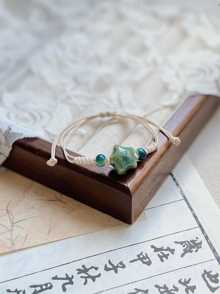 景德镇陶瓷手链女式星星高级感可调节新中式手绳女批发手饰饰品详情2