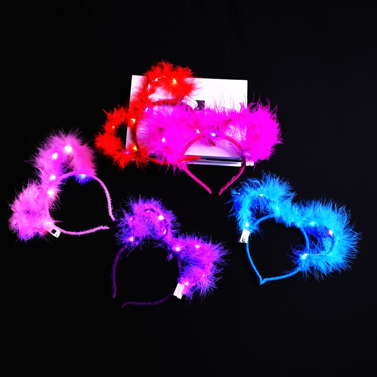 New luminous feather Mickey headband, colored light luminous headband, night market, street stall, scenic area and concert luminous headband pic 9