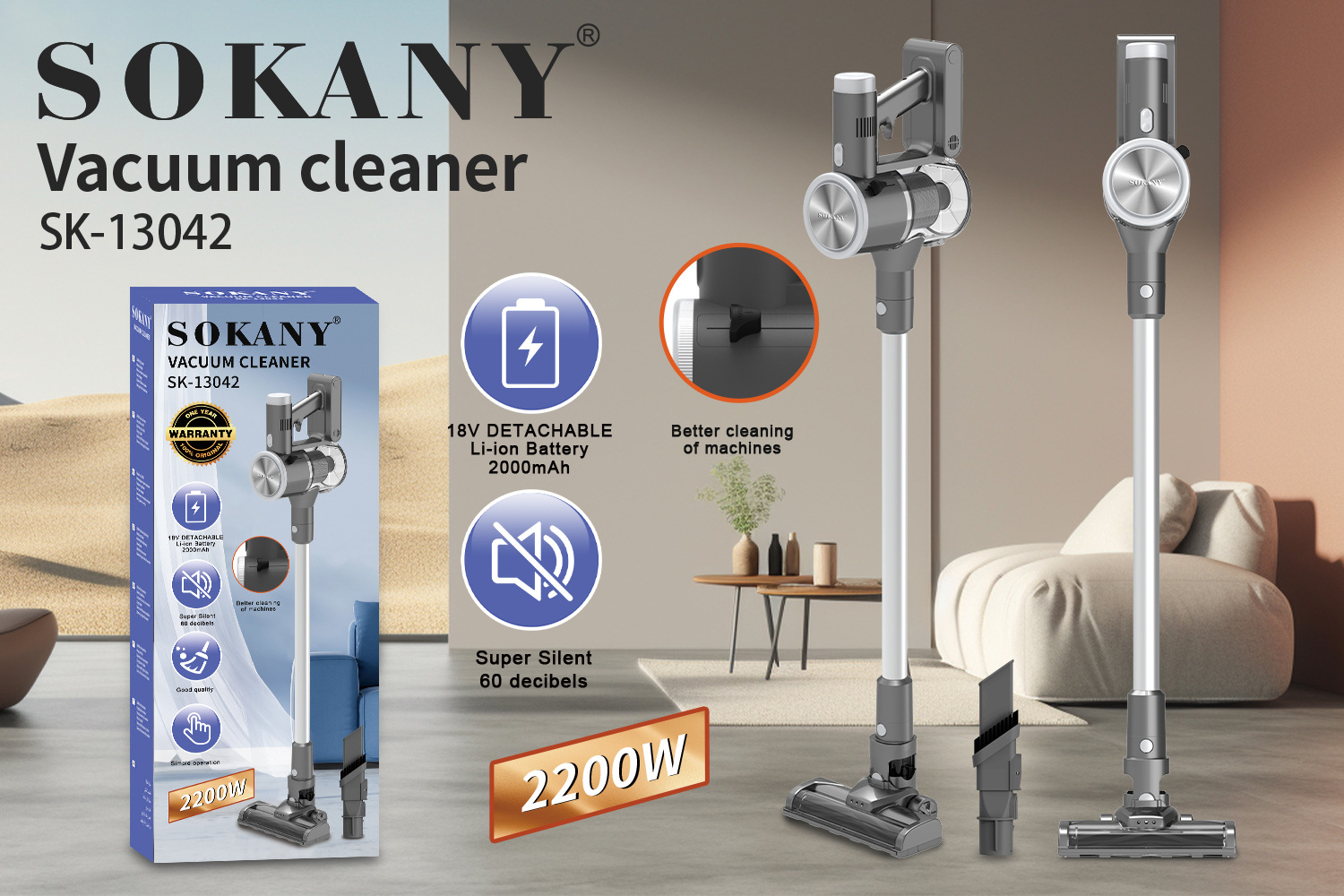Cross-border SOKANY13042 Vacuum Cleaner, dust and mite removal wireless handheld Vacuum Cleaner pic 2
