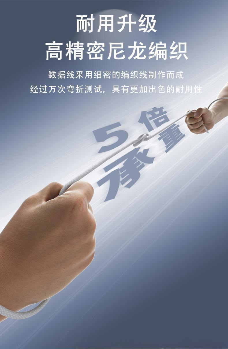 240W双TypeC编织快充数据线PD快充线适用于苹果16/华为iPad充电线详情10