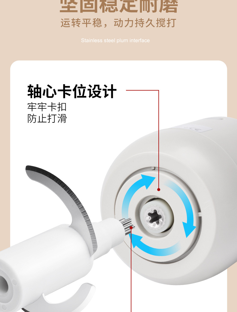 Cross-border electric garlic minder, meat grinder, household kitchen automatic large plastic glass garlic paste and minced garlic machine pic 7