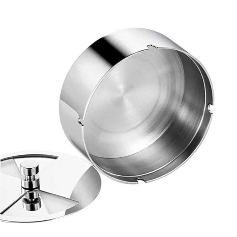 Thickened rotating cover stainless steel ashtray for car, windproof ashtray, office and household countertop, ashtray, car gift pic 27