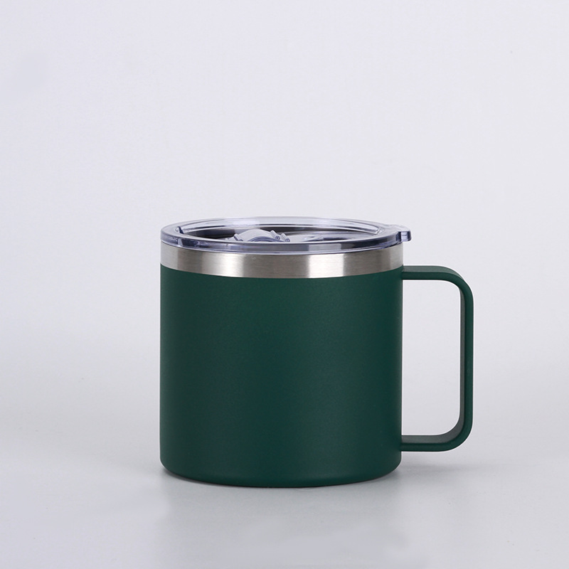 Cross-border 12oz and 14oz stainless steel handle cups, vacuum double-layer large-capacity insulated cups, household portable mugs pic 8