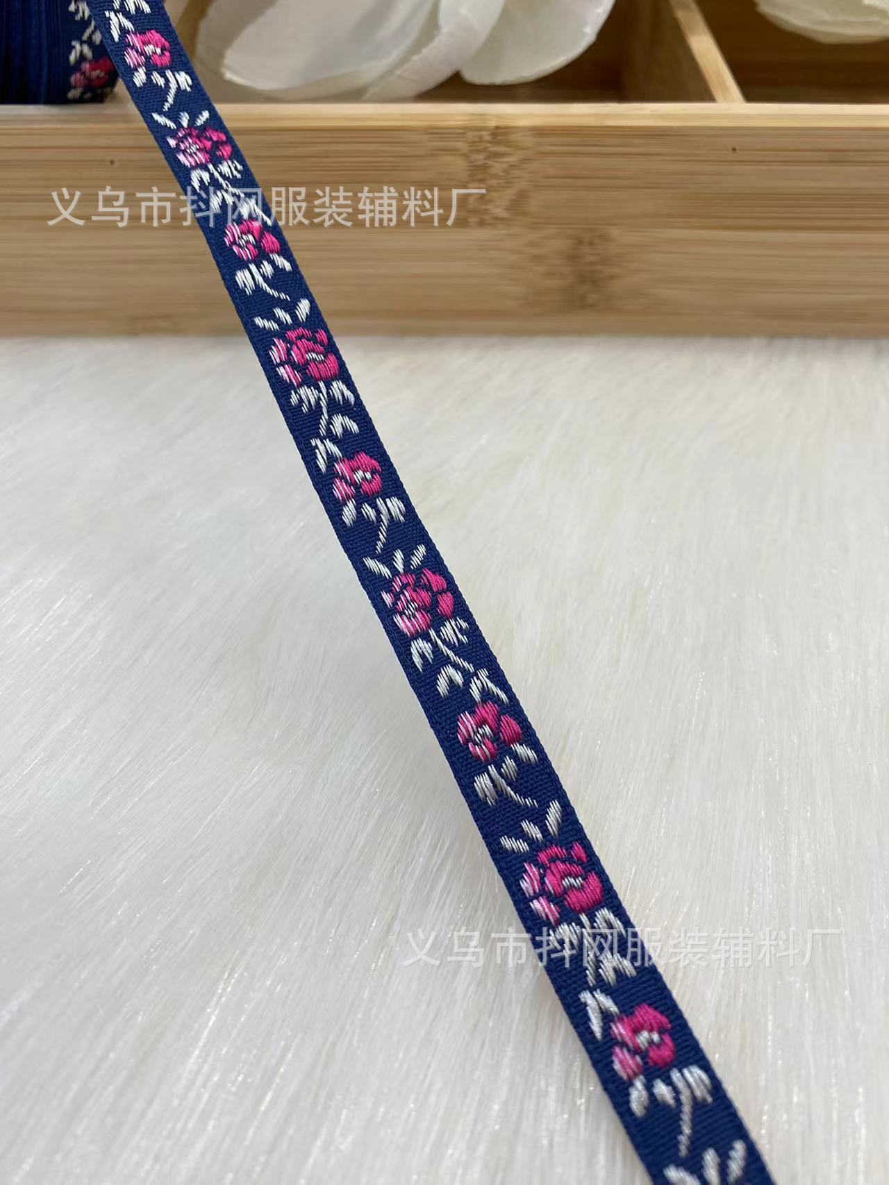 Wholesale of 0.8cm- 1cm handmade DIY bow, jacquard embroidery, webbing, hair accessories, headwear, performance costumes and accessories pic 6