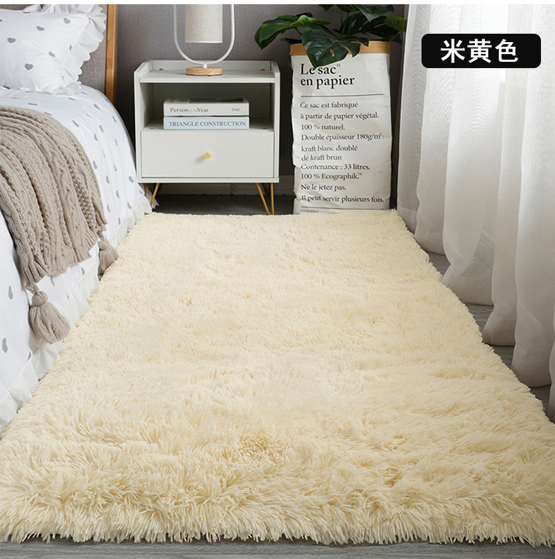 ins风网红丝毛地毯客厅耐脏易打理茶几毯少女毛绒加厚卧室床边毯详情5