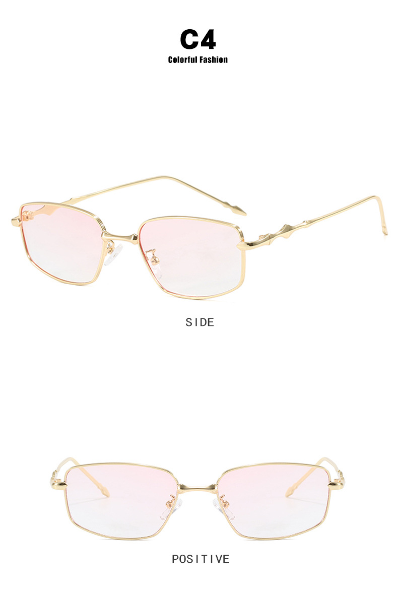 Square irregular-shaped sunglasses for both men and women, small and narrow frame sunglasses, new 2024 high-end retro sunglasses pic 12
