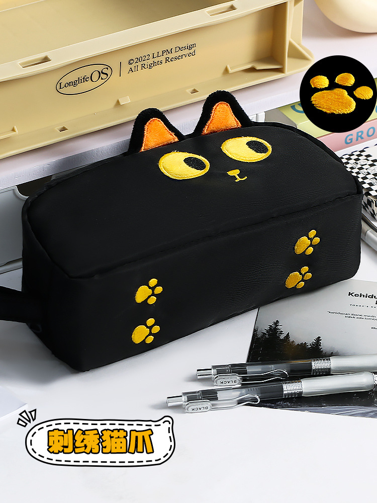 2025年新款手提可爱萌物刺绣爪子笔袋超大容量文具收纳袋详情3