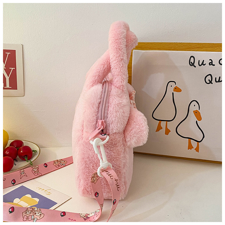 卡通三丽鸥库洛米毛绒包手提化妆公仔包儿童抓机娃娃斜跨零钱小包详情29