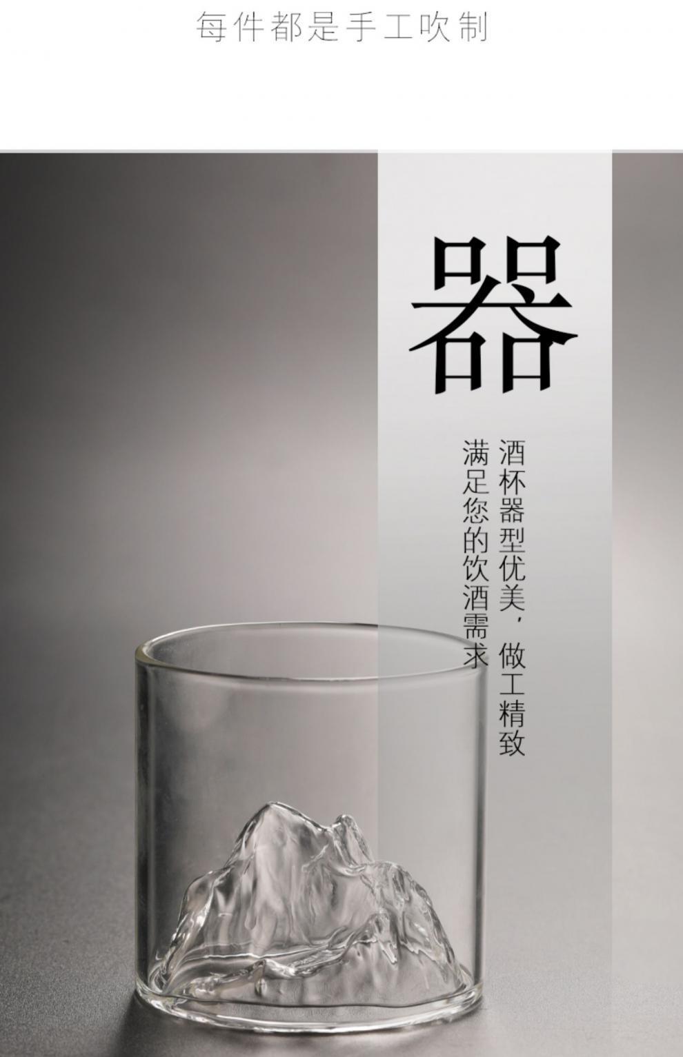 Wholesale and sale of glass mountain-viewing cups, mountain-collecting cups, whisky wine glasses, high borosilicate glass household water glasses and creative wine glasses pic 12