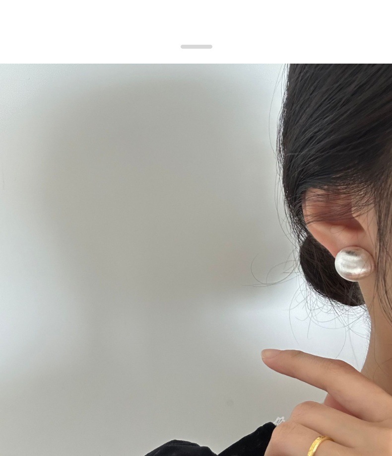 哑光磨砂拉丝韩ins风百搭气质s925银耳钉小众设计金属感简约耳饰详情8