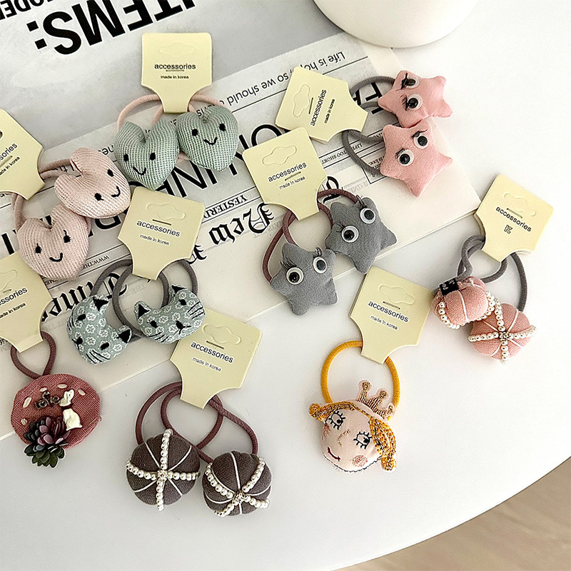 韩国新款手工布艺儿童发夹小众款发圈发卡小红书同款发饰刘海夹详情5