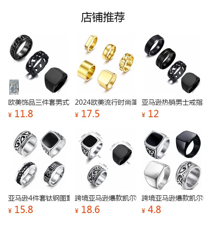 Wholesale of best-selling titanium steel chain rings, rotating ring sets and stainless steel jewelry for cross-border e-commerce in Europe and America pic 1