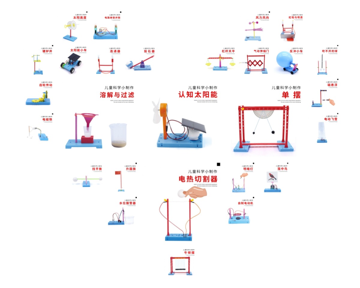科技小制作材料包塑料蓝色底板学生物理科学实验教具益智手工玩具详情2