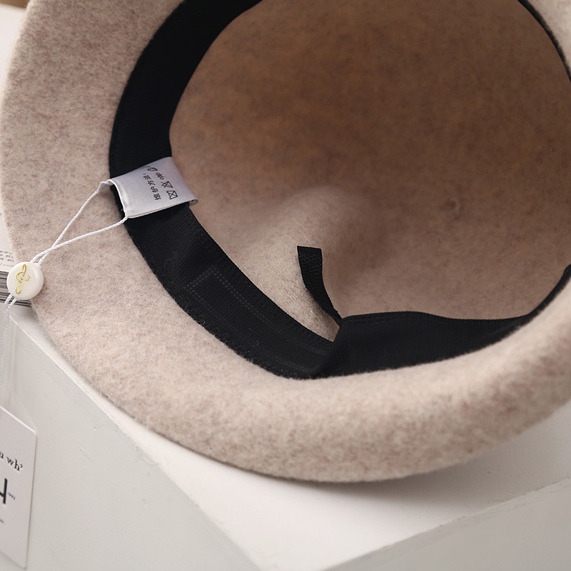 WHD21L31绵羊帽女士秋冬季保暖韩版百搭英伦复古盆帽头围54-59CM详情5