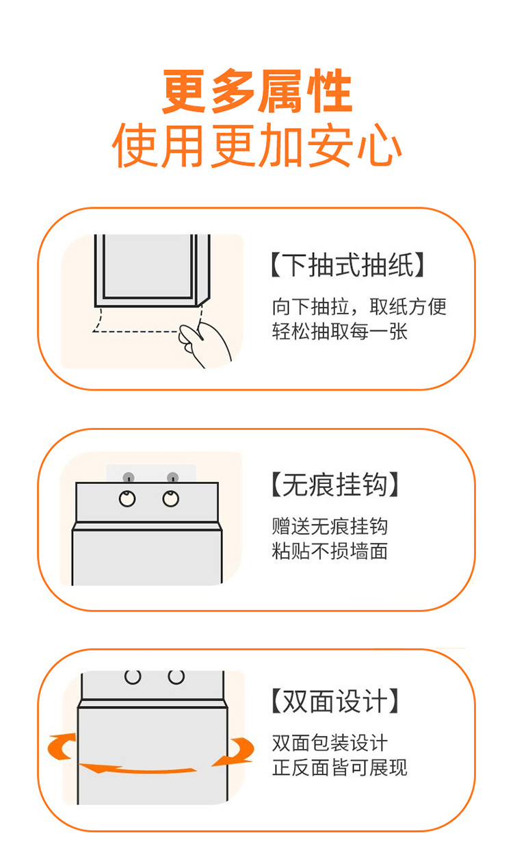 壁挂抽纸大包纸巾悬挂式底部家用卫生纸餐巾纸面巾纸悬挂式抽纸详情10