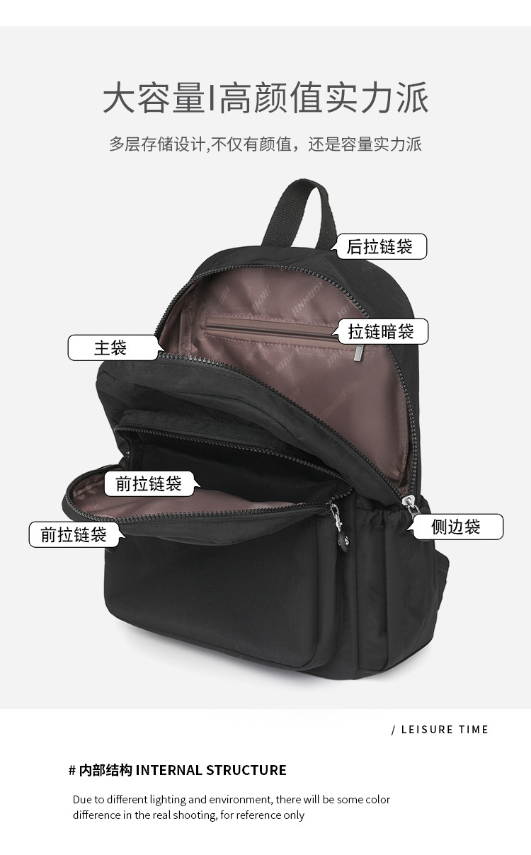 厂家百搭牛津布双肩包女2025新款大容量轻便旅行背包女批发详情18