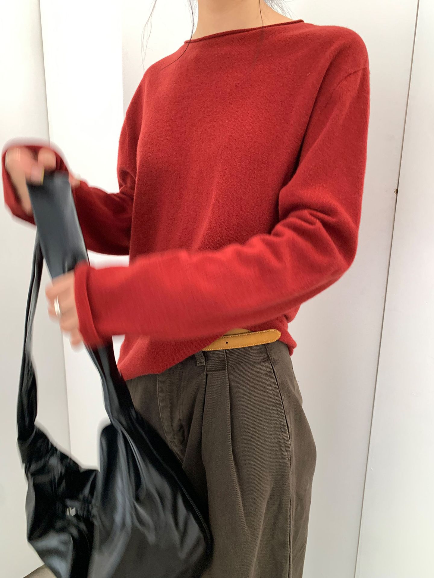 Korean-style seamless one-piece process round-neck pullover cotton and wool sweater, basic base layer for women a1183 in autumn and winter pic 104