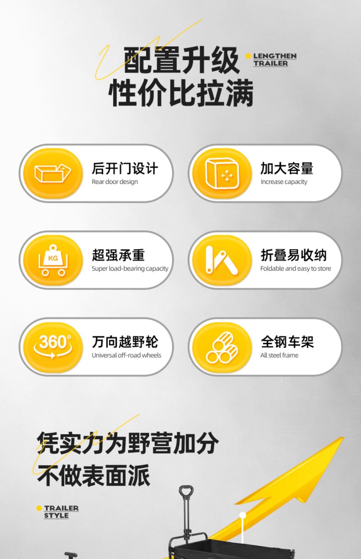 露营车户外用品可折叠便携式野餐露营小推车儿童可躺金属旅行批发详情1