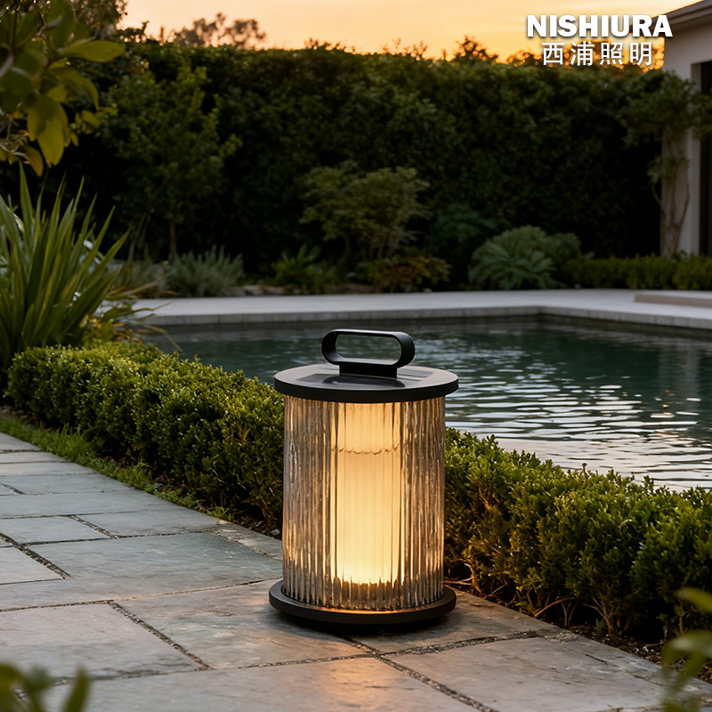 Cross-border ODM simple solar outdoor garden lamp, waterproof home garden villa decoration, wabi-sabi style lawn lamp pic 5