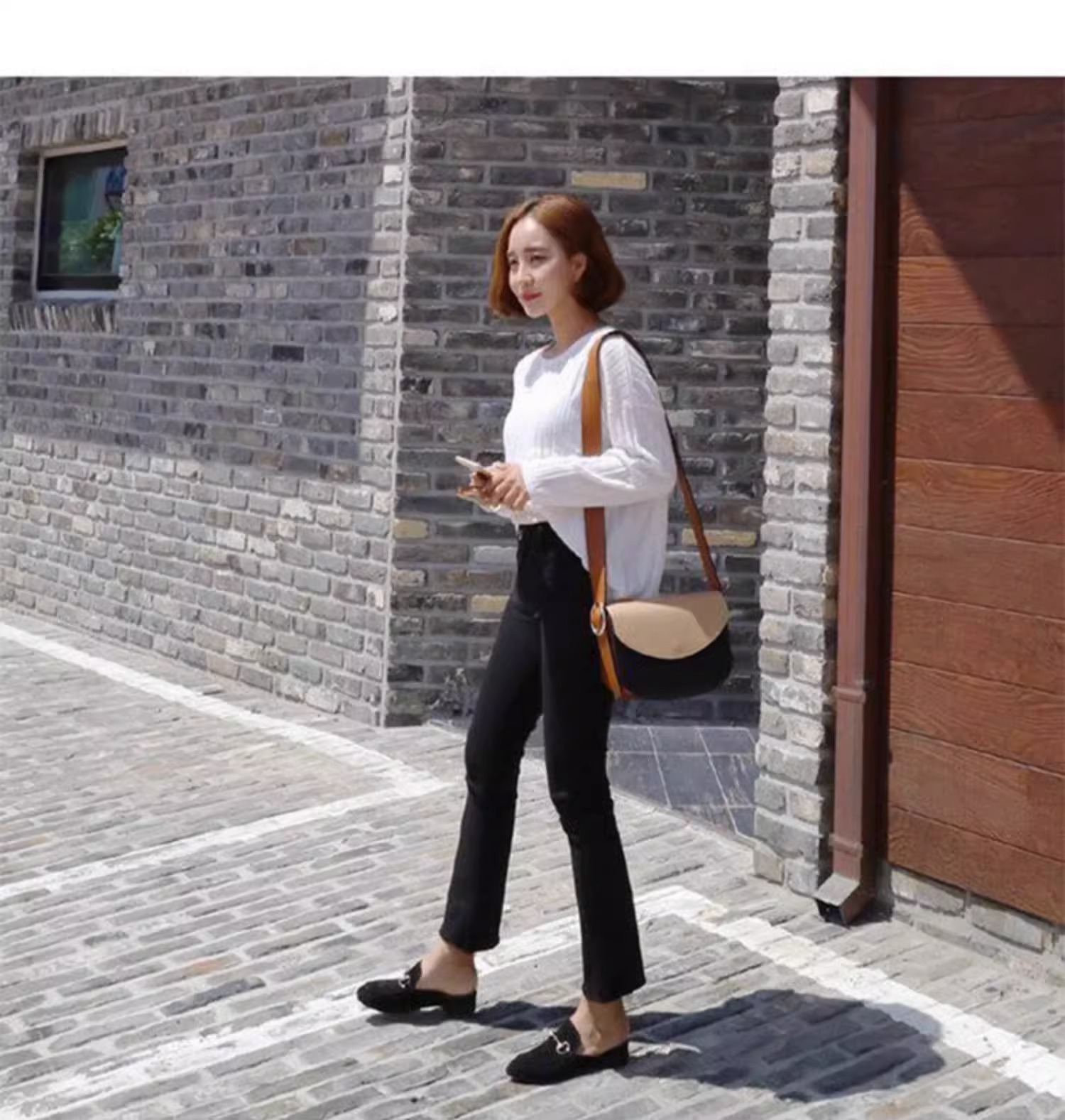 Black slightly flared jeans for women, Spring 2025 new Korean style, slimming and petite, eight-part fringed flared pants for children pic 25