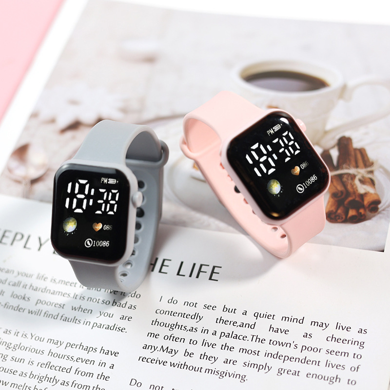 The new push-button Earth sports watch Y1LED watch is a simple square and trendy student promotional gift watch pic 9