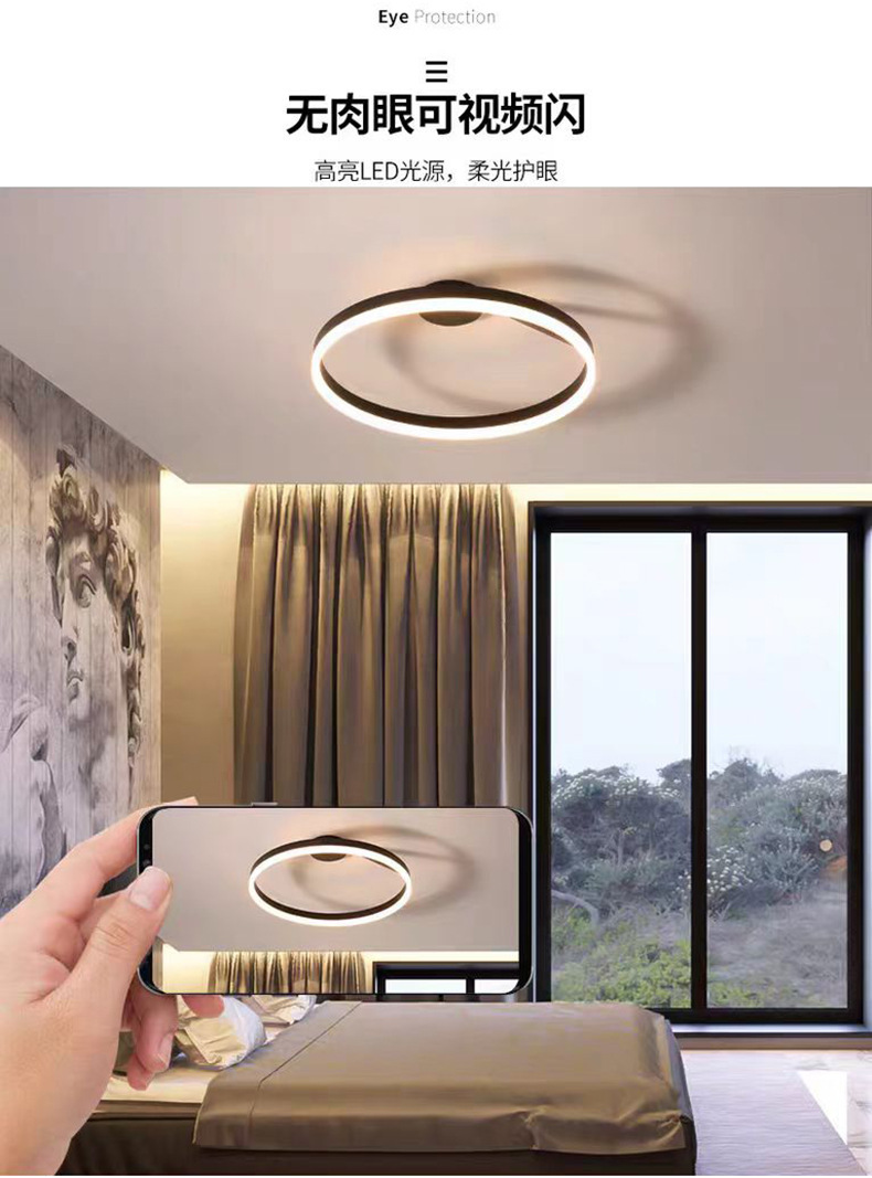 Ceiling light, circular bedroom light, minimalist ins cross-border study, modern and simple LED, master bedroom, dining room, balcony ceiling light pic 4