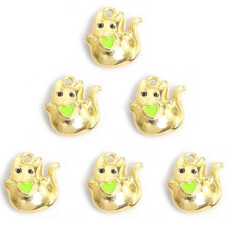 立体爱心猫咪滴油合金挂件 万圣节幽灵小鬼DIY饰品配件吊坠配饰批详情15