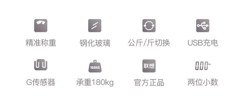 Lenovo/联想电子秤体重称家用计家庭耐用小型减肥人体秤智能详情2