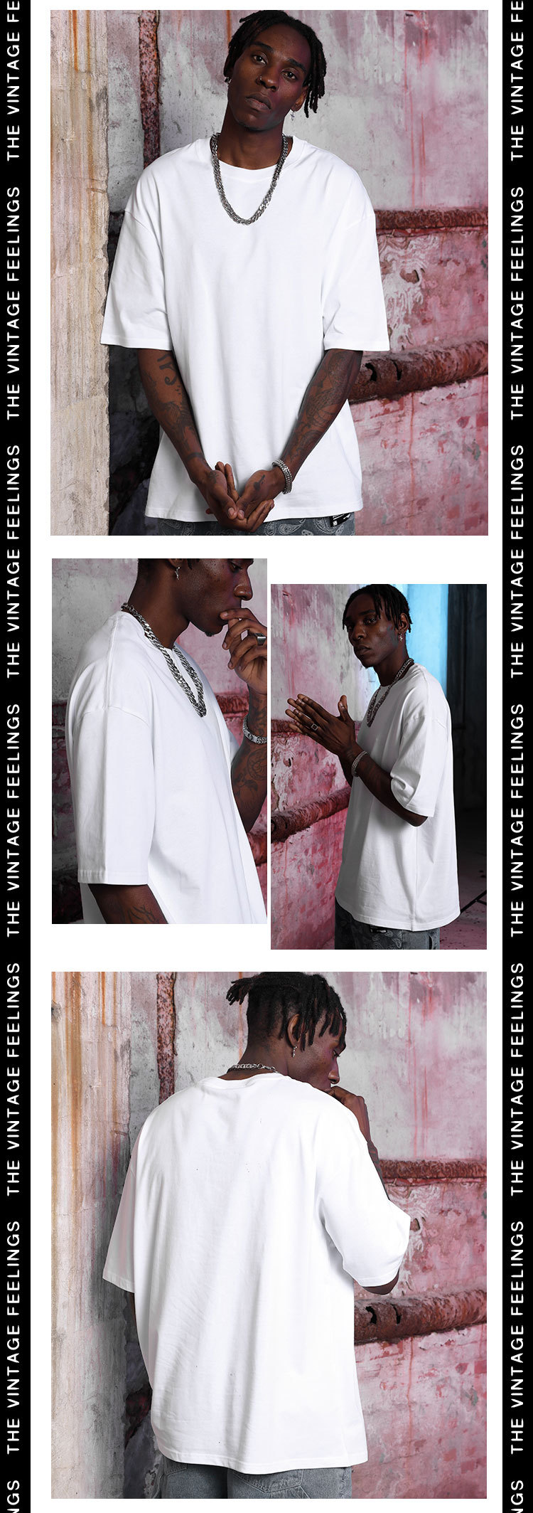 Summer high-quality cotton solid-color casual loose oversized T-shirt custom printed with pictures and logos pic 2