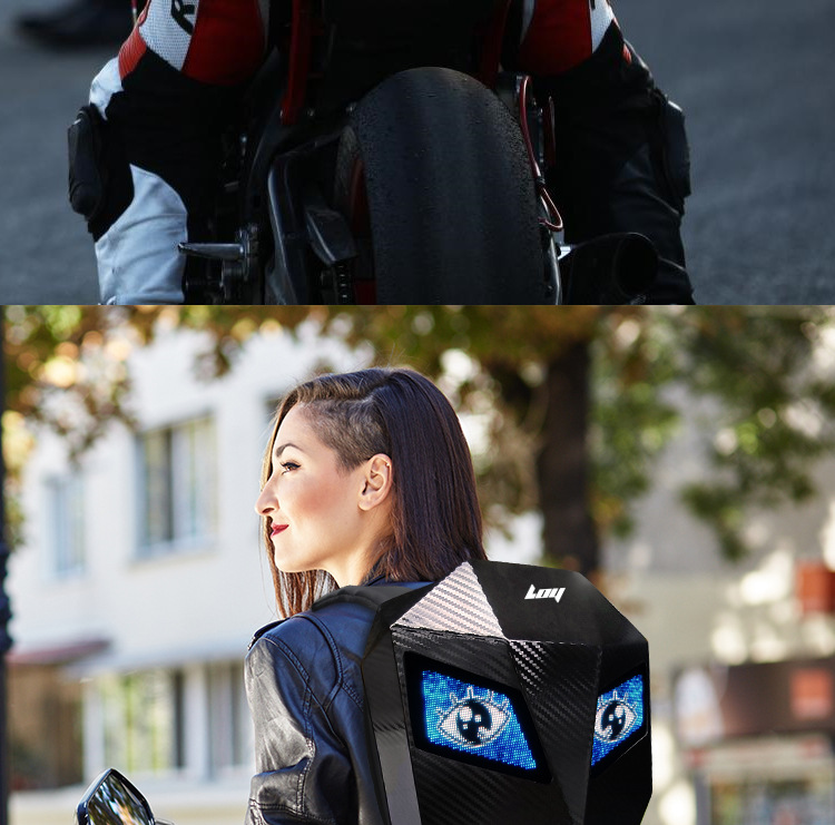 LED BACKPACK背包LED发光骑行机车头盔包防水蓝牙手机APP设置眼睛详情15