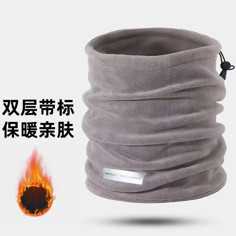 秋冬户外双层保暖防寒加绒骑行面罩纯色简约百搭护颈防风两用围脖详情19