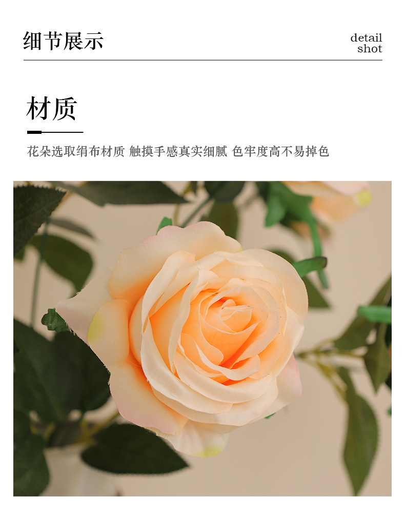 HuaYi domésticos falsa flor ornamental HunQing suministros novia la cabeza hay 9 gran emulación rosas de simulación cultural horticultura flores LiHe pic 26