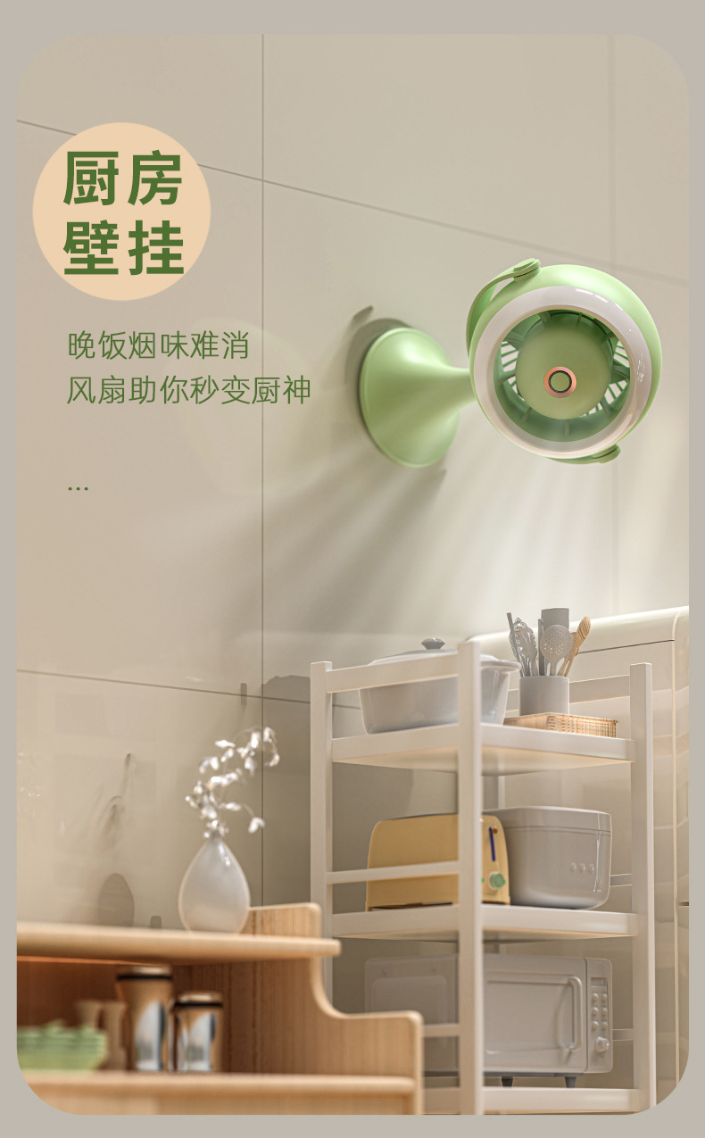 2024新款涡轮夜灯小风扇家用卧室落地桌面台式大风力户外露营详情5