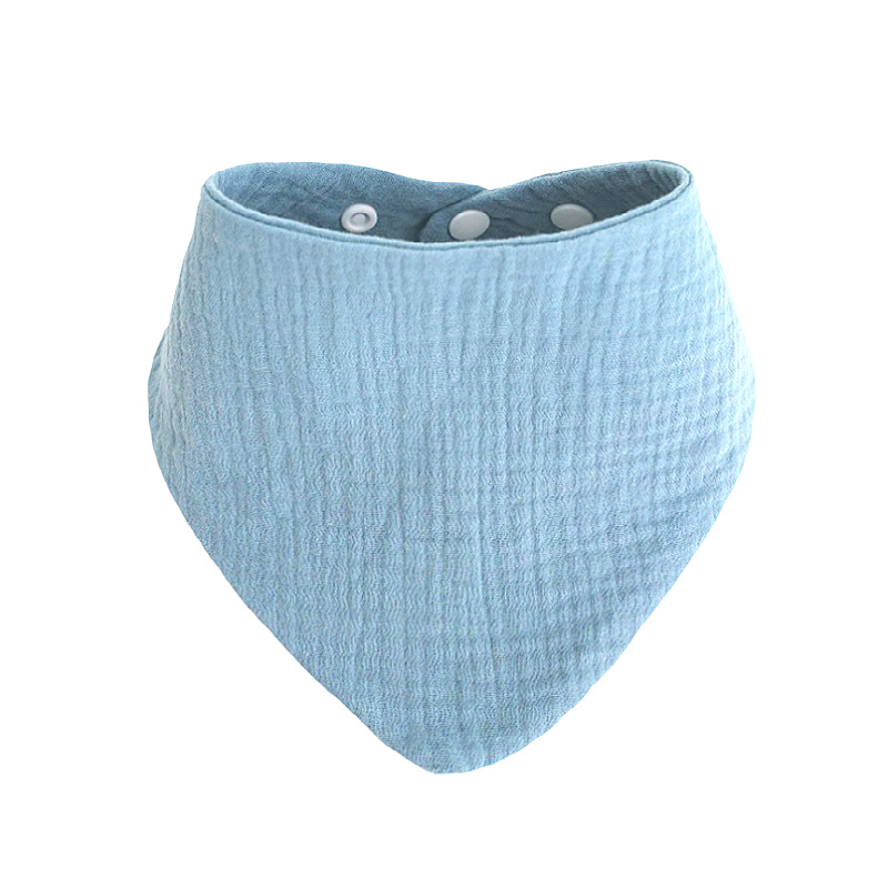 跨境亚马逊婴儿素色三角巾纯棉吸水新生儿口水巾绉布防脏透气围嘴详情15