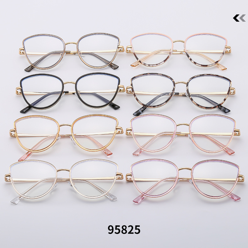 Metal anti-blue light cat-eye flat glasses for women 2023 new style fashionable glasses frame cross-border version can be matched with myopia glasses frame pic 9