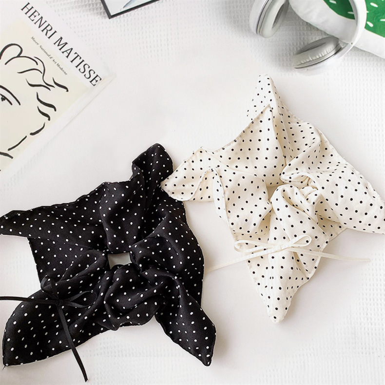 High-quality Japanese and Korean hair bands for ladies with a high-end look, satin square scarves, a laid-back style, and high-elasticity hair bands pic 11