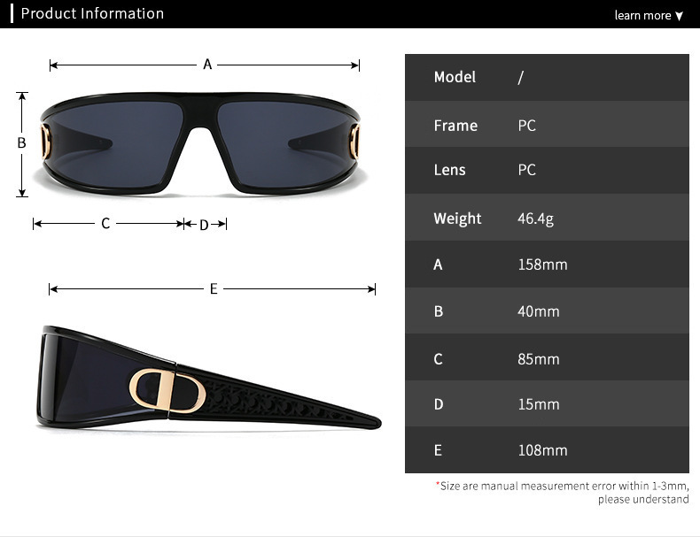 【现货批发】新款CD发箍墨镜二合一时尚未来科技感太阳镜黑色高级详情4