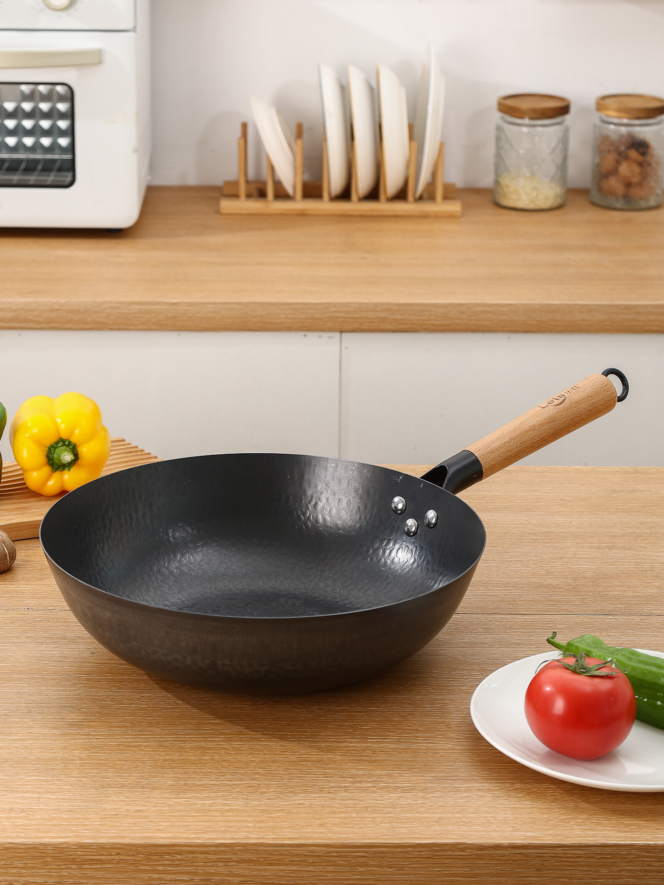 乐氏章丘铁锅超市同款锤纹无涂层不粘迷你家用平底炒锅日用百货锅具详情1