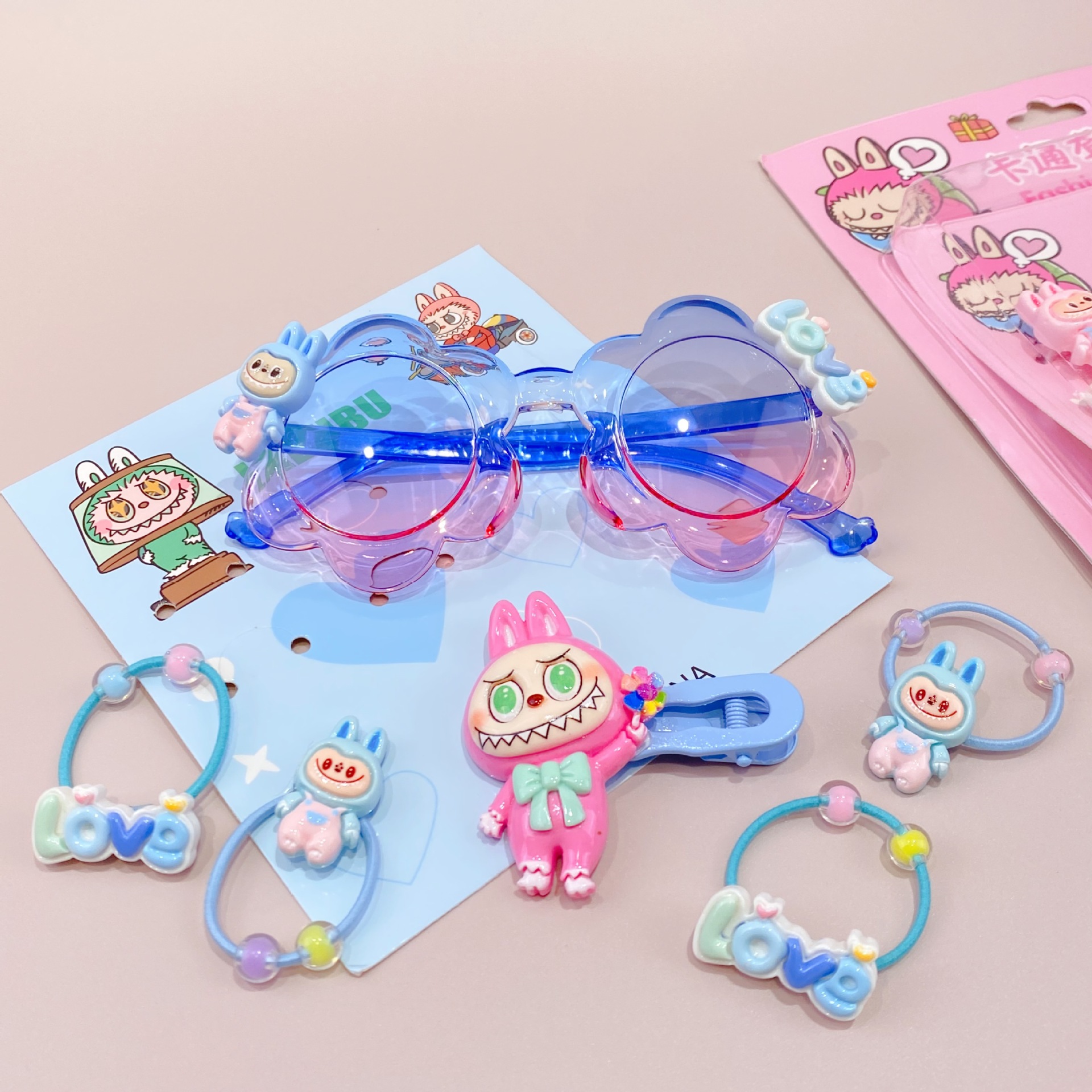 新款哒哒咘眼镜卡通皮筋发夹饰品套装可爱少女心装扮潮玩时尚精品详情40