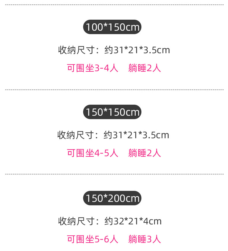 野餐垫防潮垫户外野餐地垫防水加厚牛津布PE无纺布手提包式野餐布详情18
