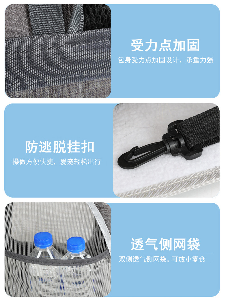 Pet bag for aviation, foldable cat bag, breathable, large-capacity cat and dog, outdoor travel pet backpack, double-shoulder cat bag pic 25